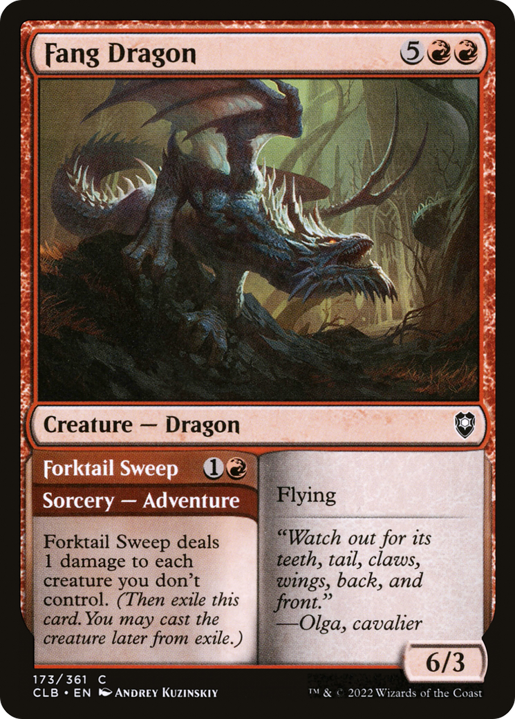 Fang Dragon // Forktail Sweep (173) Foil - Commander Legends: Battle for Baldur's Gate