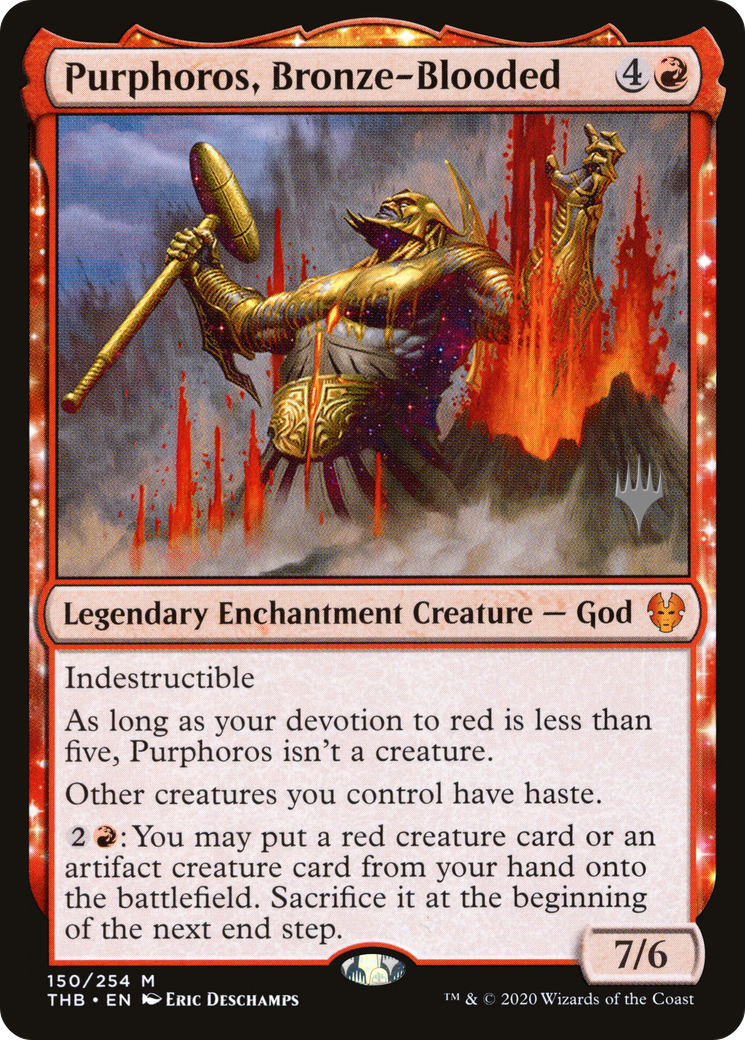 Purphoros, Bronze-Blooded (150p) Foil - Theros Beyond Death Promos