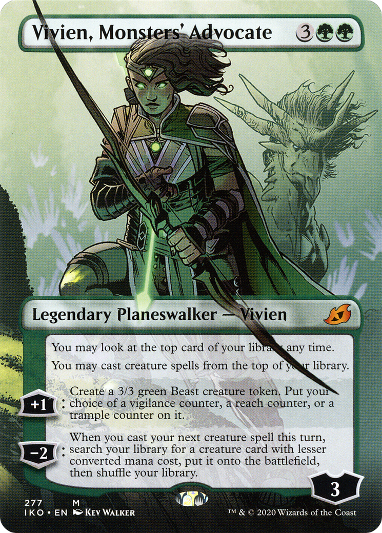 Vivien, Monsters' Advocate (Borderless) (277) Foil - Ikoria: Lair of Behemoths