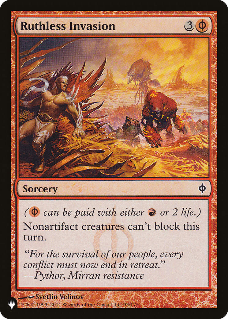 Ruthless Invasion (NPH-93) - The List
