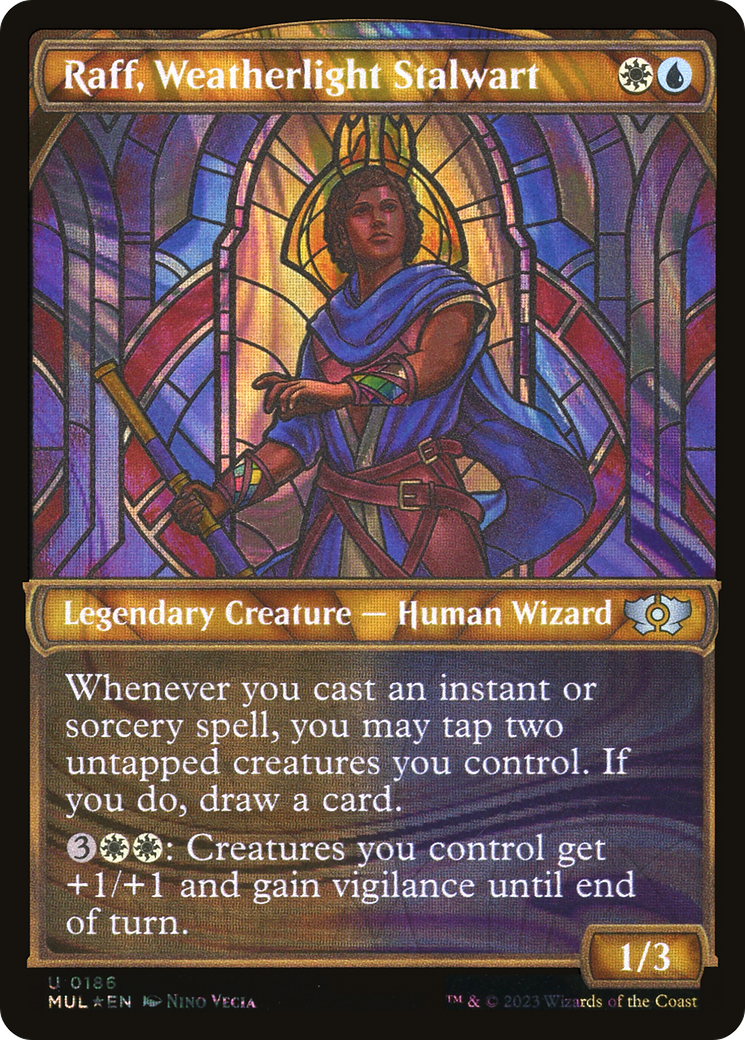 Raff, Weatherlight Stalwart (Halo Foil) (Showcase) (186) Foil - Multiverse Legends