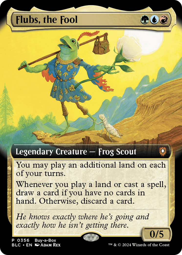 Flubs, the Fool (Extended Art) (356) Foil - Bloomburrow Commander