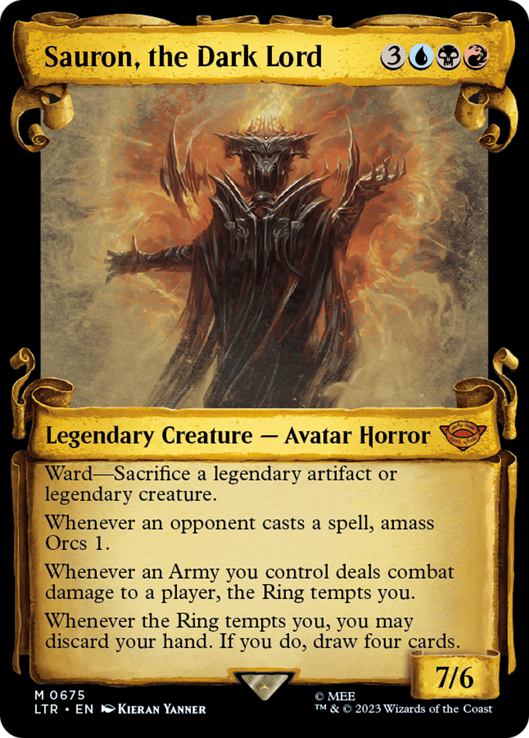 Sauron, the Dark Lord (Showcase Scrolls) (Showcase) (675) Foil - The Lord of the Rings: Tales of Middle-earth