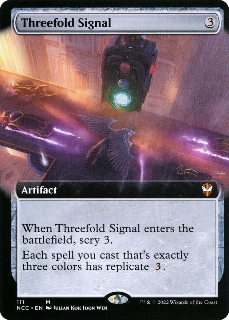 Threefold Signal (Extended Art) (111) Foil - New Capenna Commander