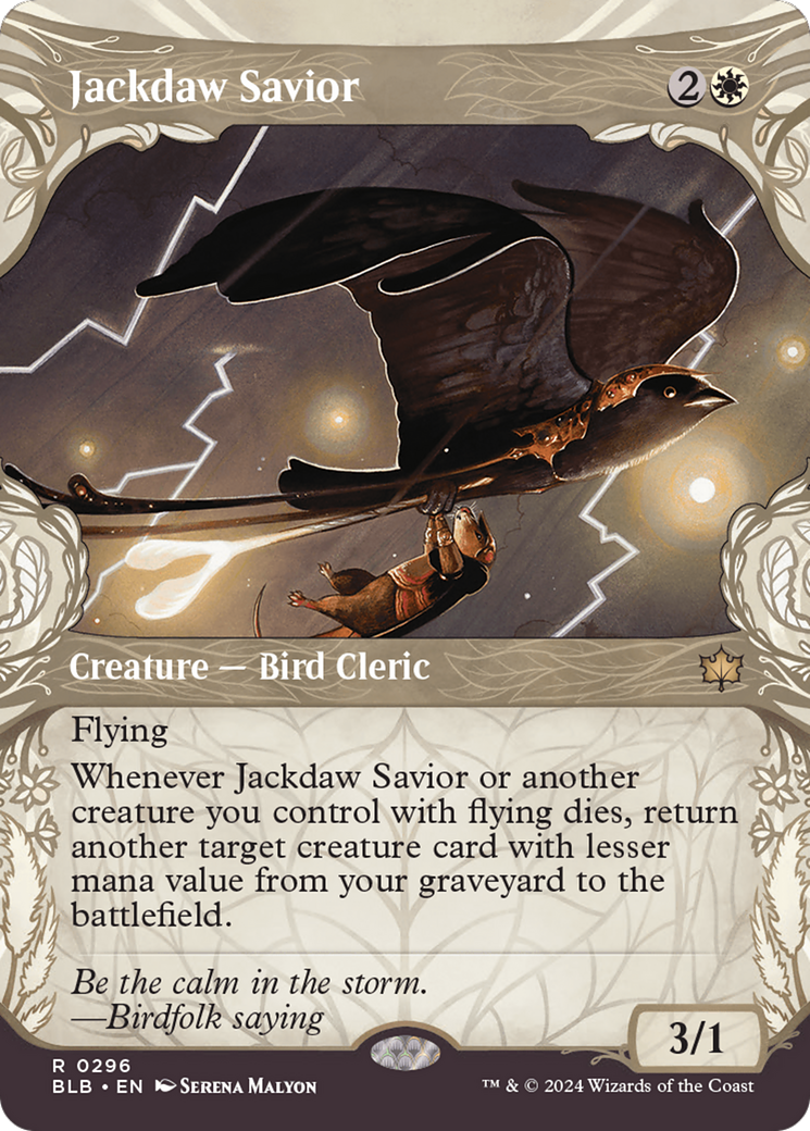 Jackdaw Savior (Showcase) (296) Foil - Bloomburrow