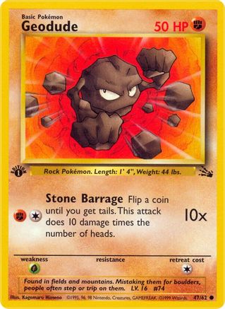 Geodude (47) (1st Edition) - Fossil