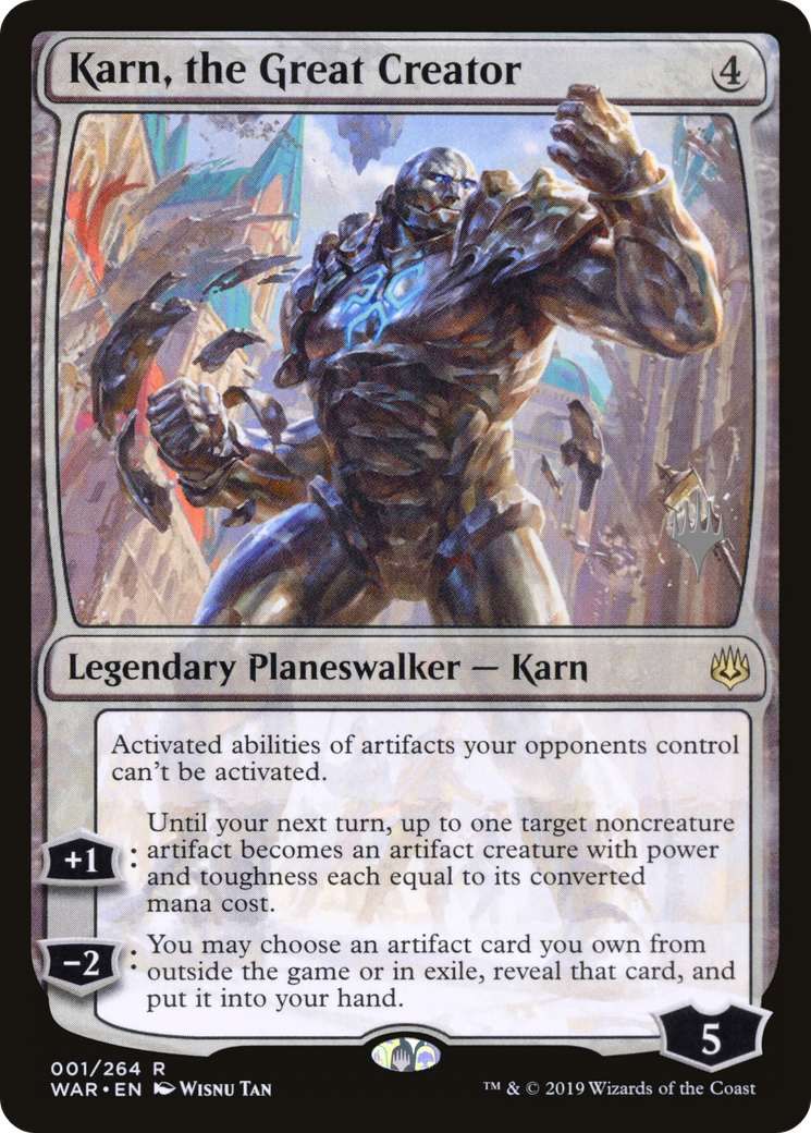Karn, the Great Creator (01p) Foil - War of the Spark Promos
