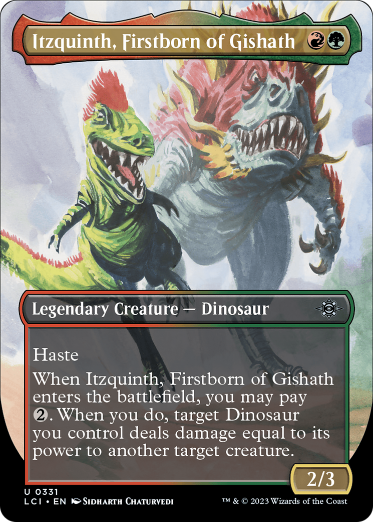 Itzquinth, Firstborn of Gishath (Borderless) (331) Foil - The Lost Caverns of Ixalan