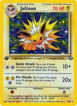 Jolteon (4) (1st Edition) Holofoil - Jungle