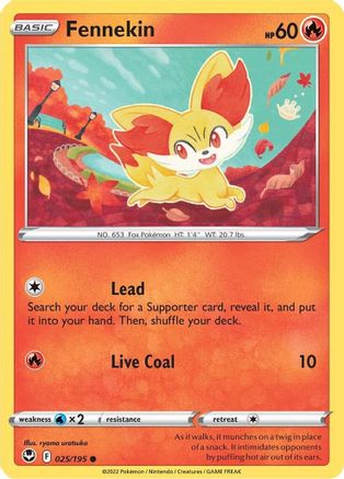 Fennekin (25) Reverse Holofoil - Silver Tempest