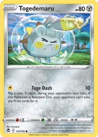 Togedemaru (127) Reverse Holofoil - Silver Tempest