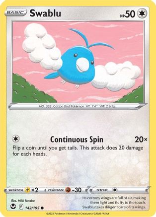 Swablu (142) Reverse Holofoil - Silver Tempest