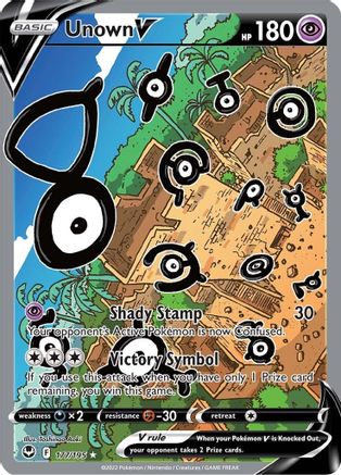 Unown V (Alternate Full Art) (177) Holofoil - Silver Tempest