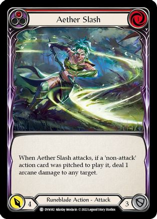 Aether Slash (Red) (DYN182) Rainbow Foil - Dynasty