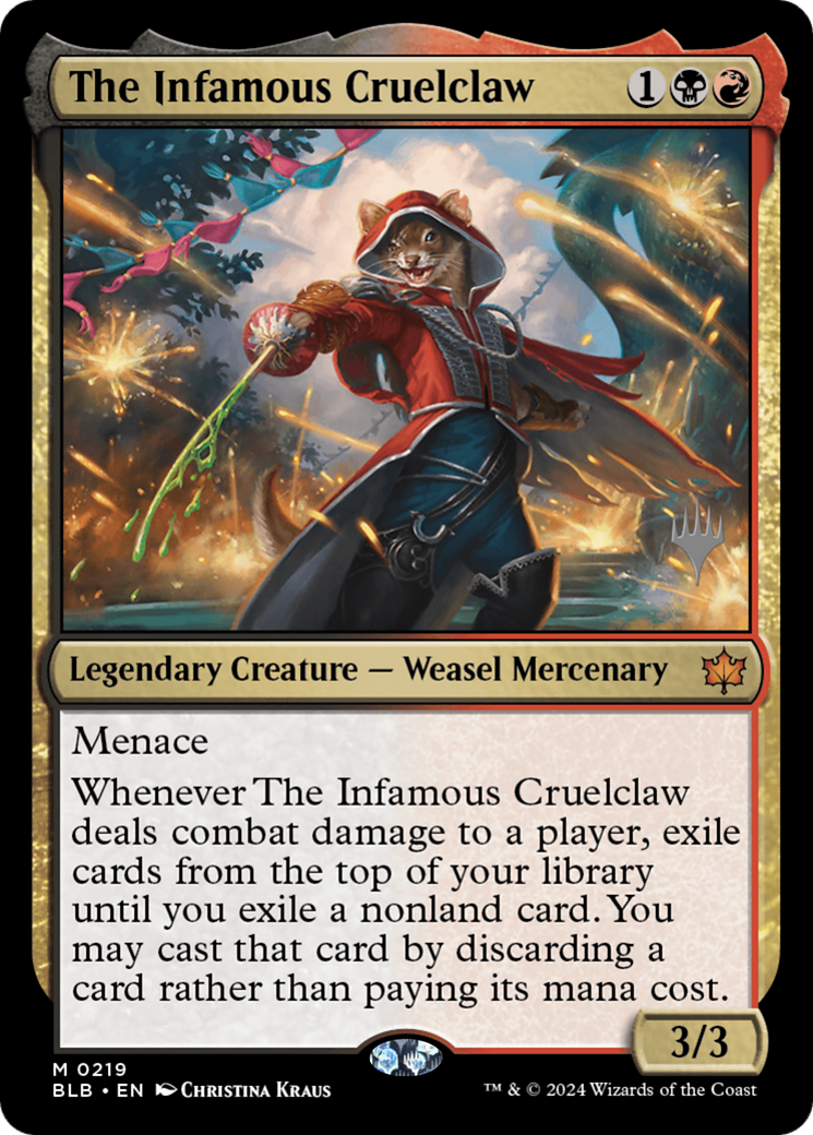 The Infamous Cruelclaw (219) Foil - Bloomburrow Promos