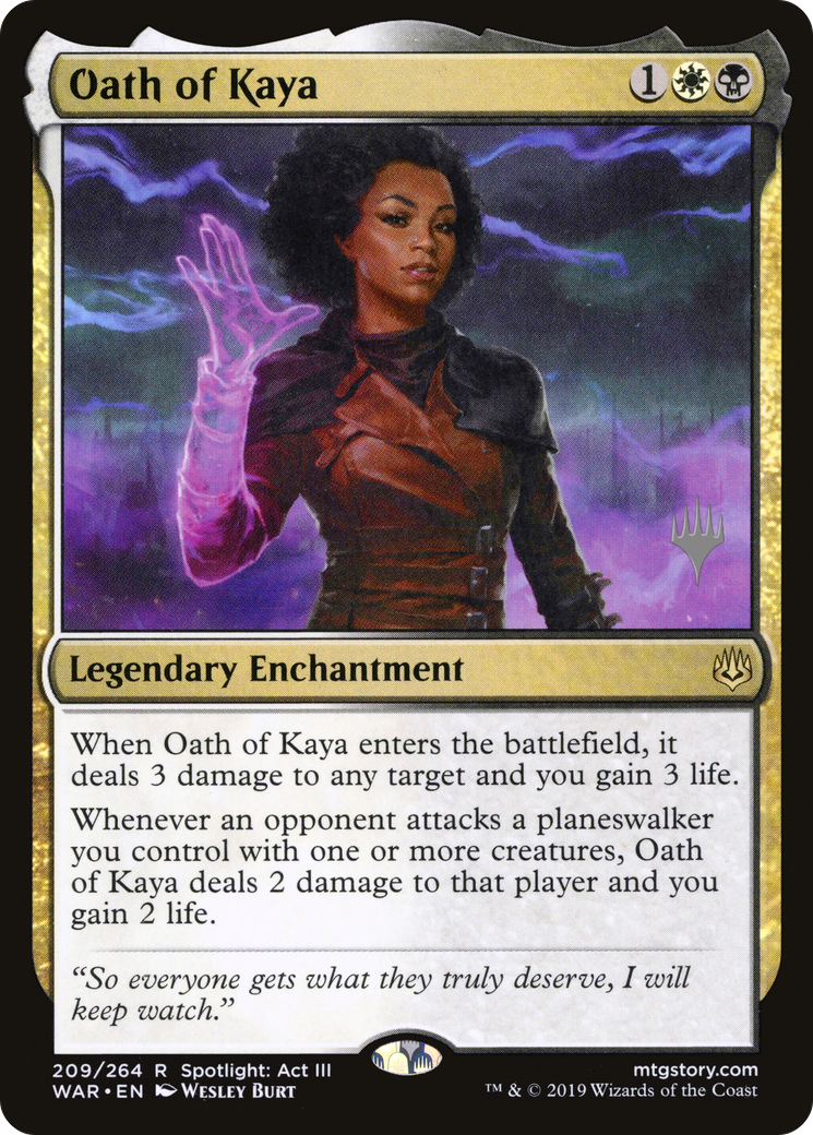 Oath of Kaya (209) Foil - War of the Spark Promos