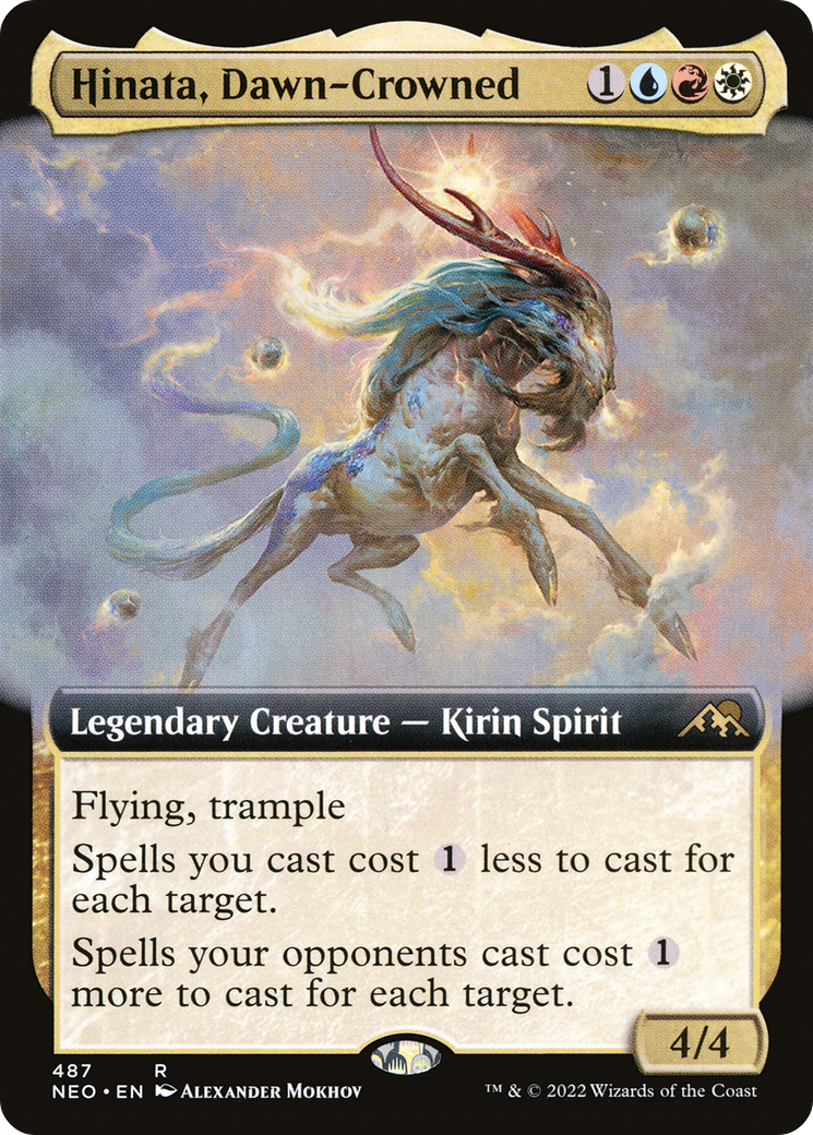 Hinata, Dawn-Crowned (Extended Art) (487) Foil - Kamigawa: Neon Dynasty