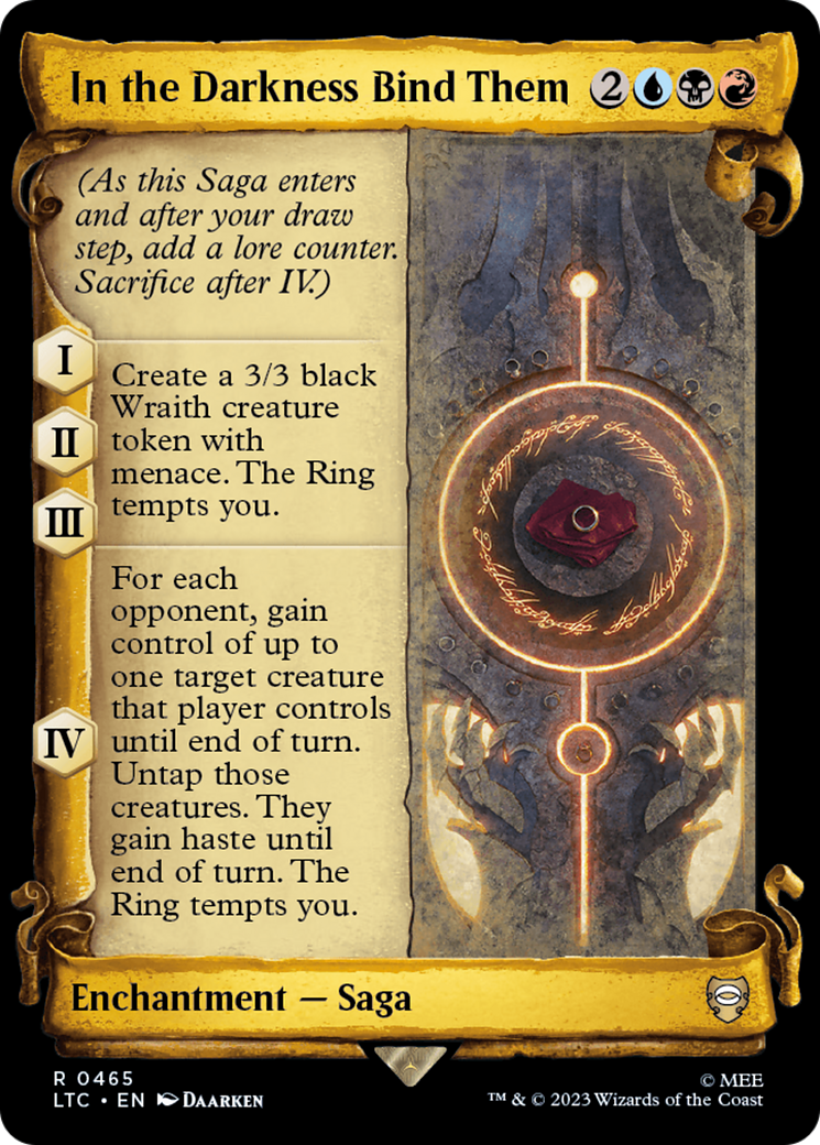 In the Darkness Bind Them (Showcase Scrolls) (Showcase) (465) Foil - Tales of Middle-earth Commander