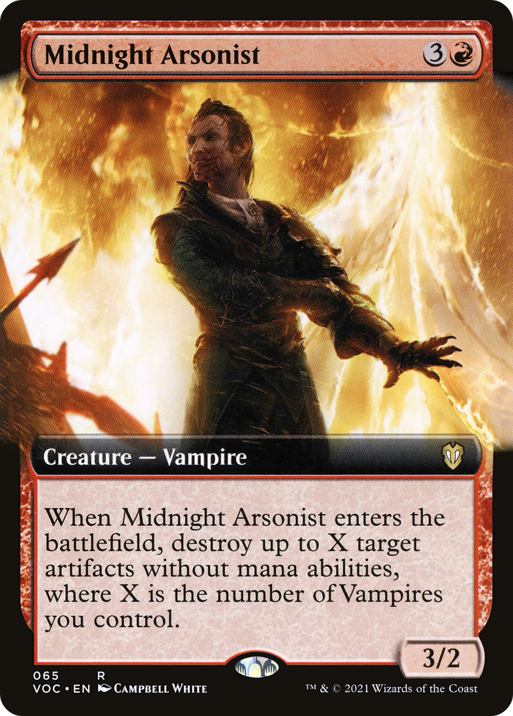 Midnight Arsonist (Extended Art) (065) - Crimson Vow Commander
