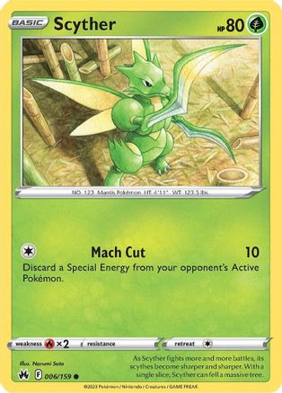 Scyther (6) Reverse Holofoil - Crown Zenith