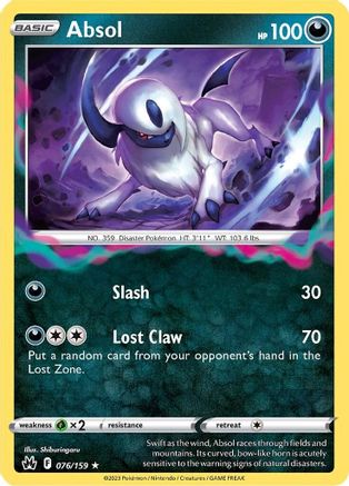 Absol (76) Reverse Holofoil - Crown Zenith
