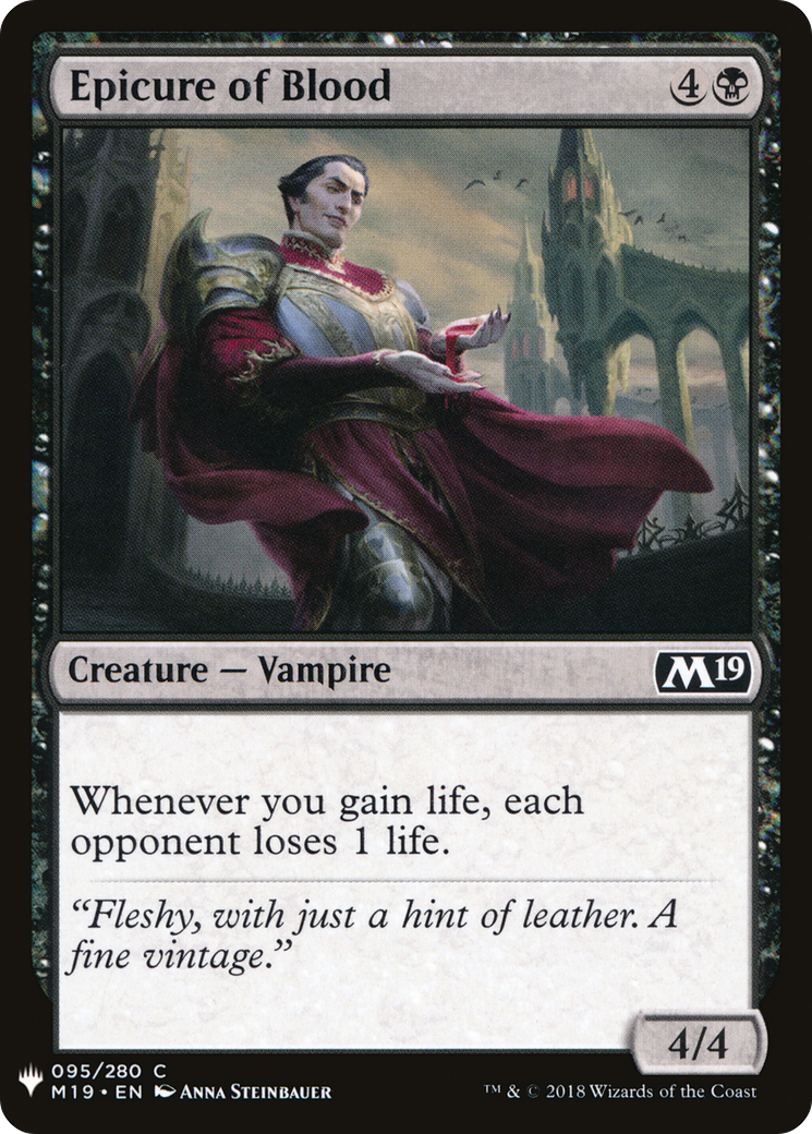 Epicure of Blood (M19-95) - The List