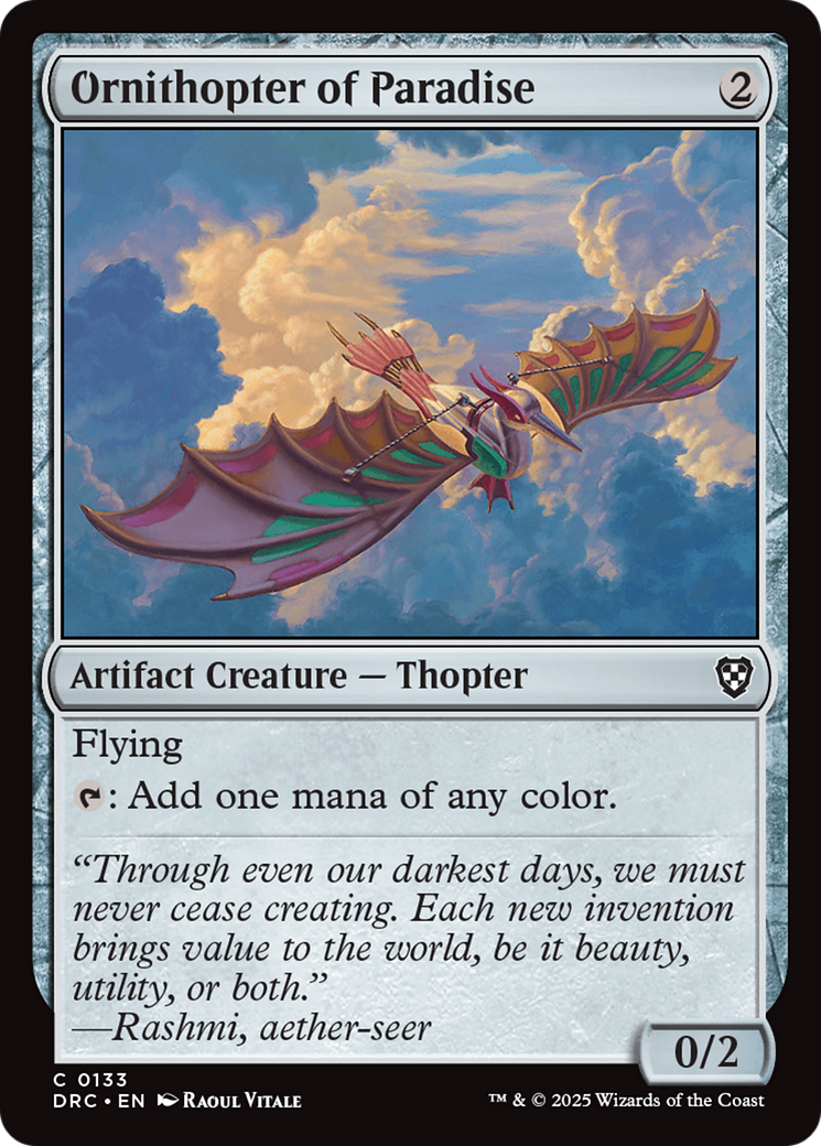Ornithopter of Paradise (133) - Commander: Aetherdrift