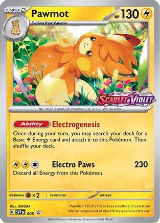 Pawmot - 006 (Prerelease) (6) Holofoil - SV Scarlet & Violet Promo Cards