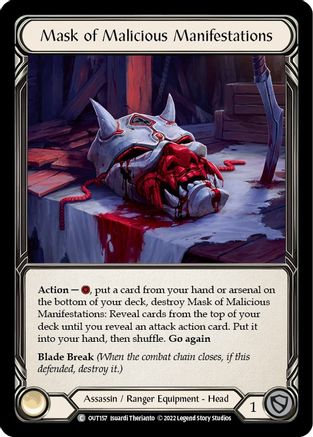 Mask of Malicious Manifestations (OUT157) Rainbow Foil - Outsiders