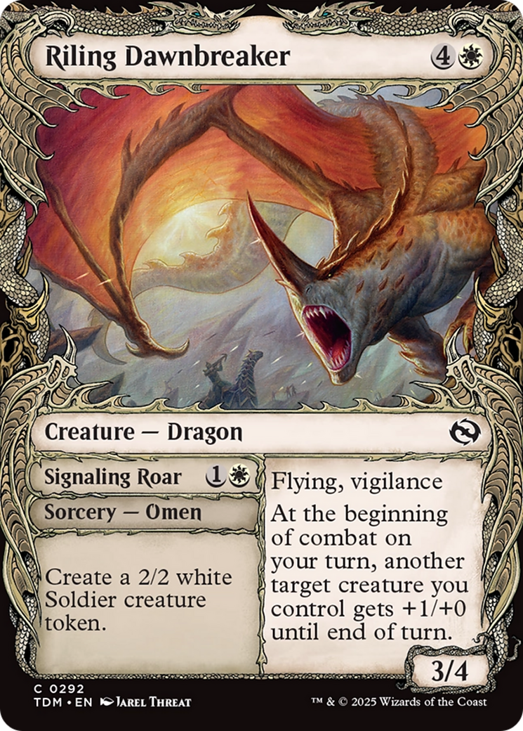 Riling Dawnbreaker // Signaling Roar (Showcase) (292) - Tarkir: Dragonstorm