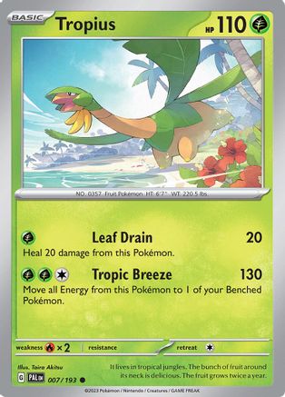 Tropius (7) Reverse Holofoil - Paldea Evolved