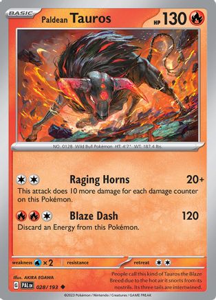 Paldean Tauros (28) Reverse Holofoil - Paldea Evolved