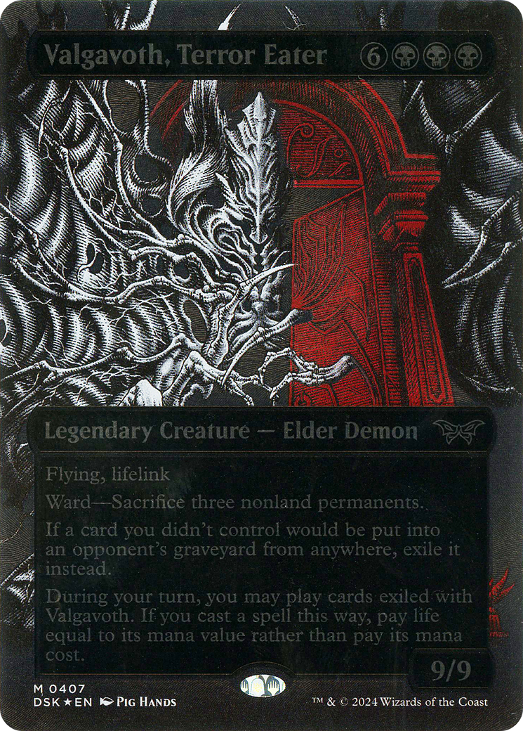 Valgavoth, Terror Eater (Showcase) (Textured Foil) (Showcase) (407) Foil - Duskmourn: House of Horror