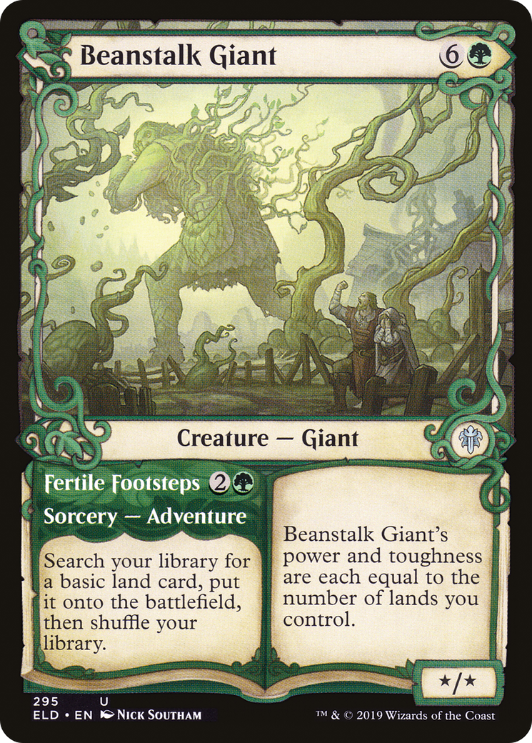 Beanstalk Giant // Fertile Footsteps (Showcase) (295) Foil - Throne of Eldraine