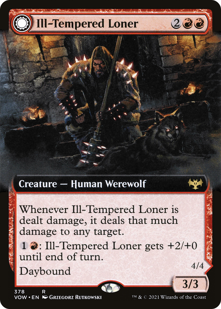 Ill-Tempered Loner (Extended Art) (378) Foil - Innistrad: Crimson Vow