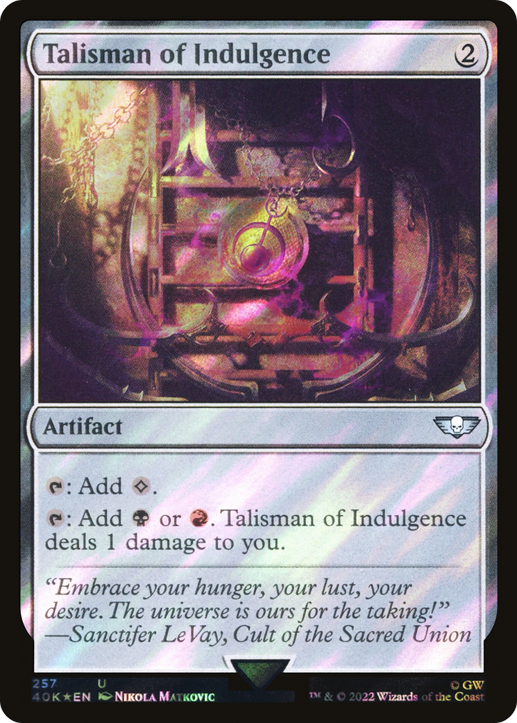 Talisman of Indulgence (257) Surge Foil - Warhammer 40,000 Commander
