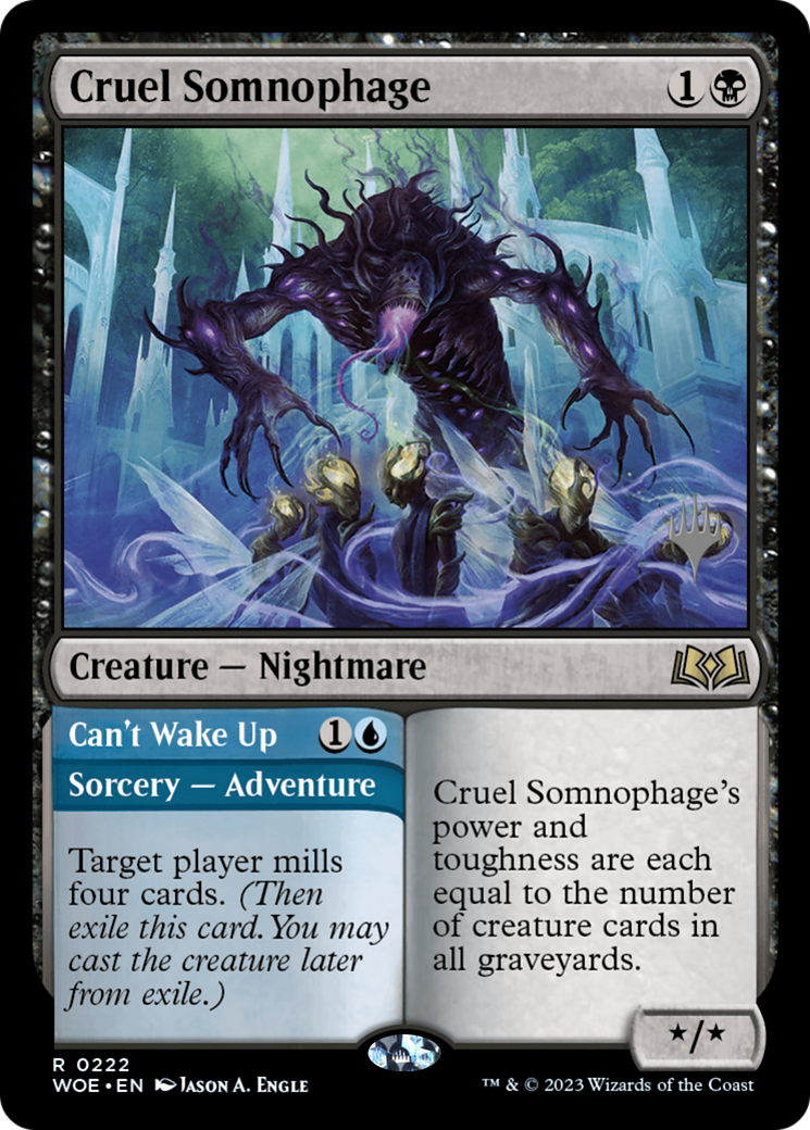 Cruel Somnophage // Can't Wake Up (222p) Foil - Wilds of Eldraine Promos