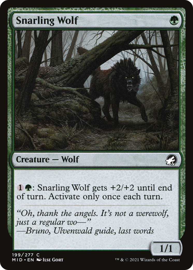 Snarling Wolf (199) Foil - Innistrad: Midnight Hunt