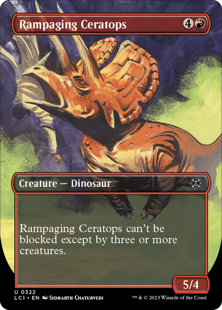 Rampaging Ceratops (Borderless) (322) Foil - The Lost Caverns of Ixalan