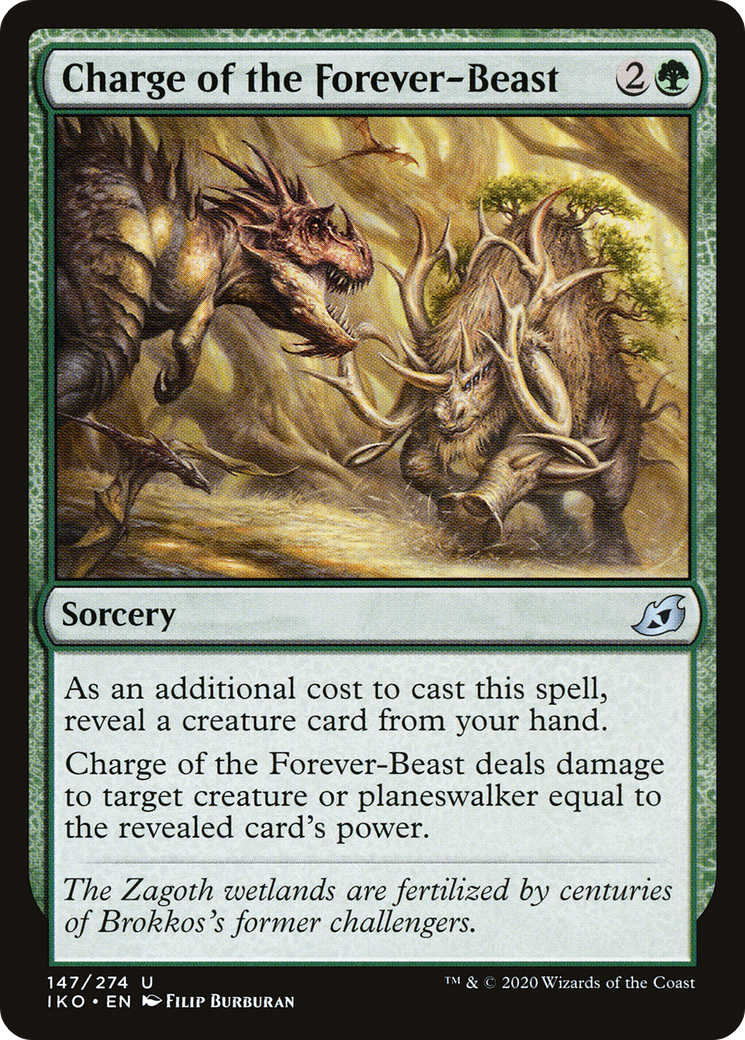 Charge of the Forever-Beast (147) Foil - Ikoria: Lair of Behemoths