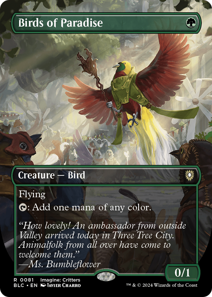 Birds of Paradise (Borderless) (081) Foil - Bloomburrow Commander