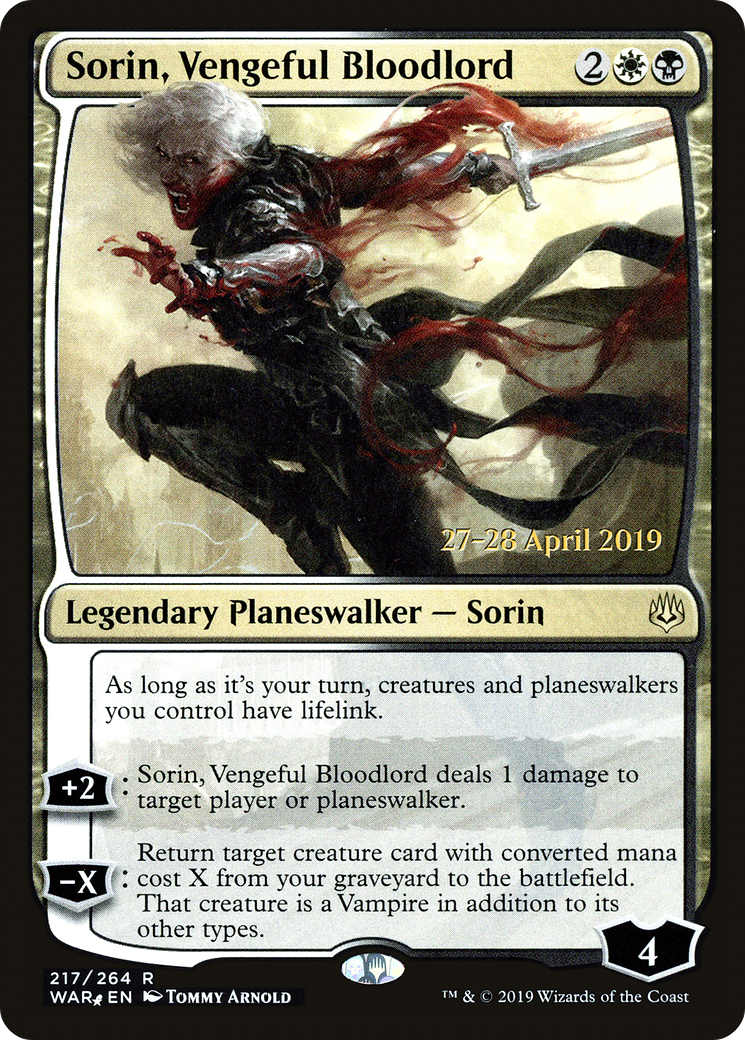 Sorin, Vengeful Bloodlord (217s) Foil - War of the Spark Promos