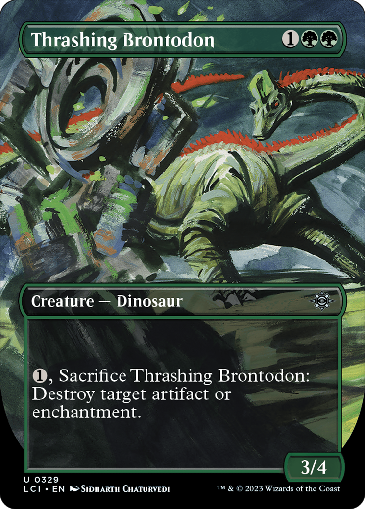 Thrashing Brontodon (Borderless) (329) Foil - The Lost Caverns of Ixalan