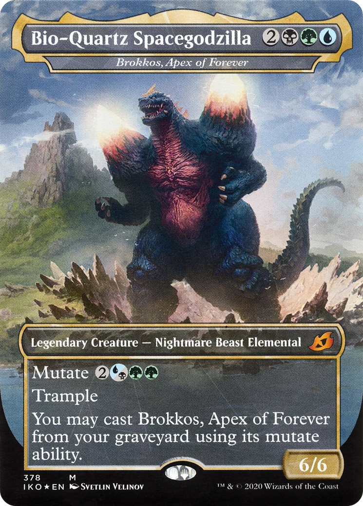 Bio-Quartz Spacegodzilla – Brokkos, Apex of Forever (378) Foil - Ikoria: Lair of Behemoths
