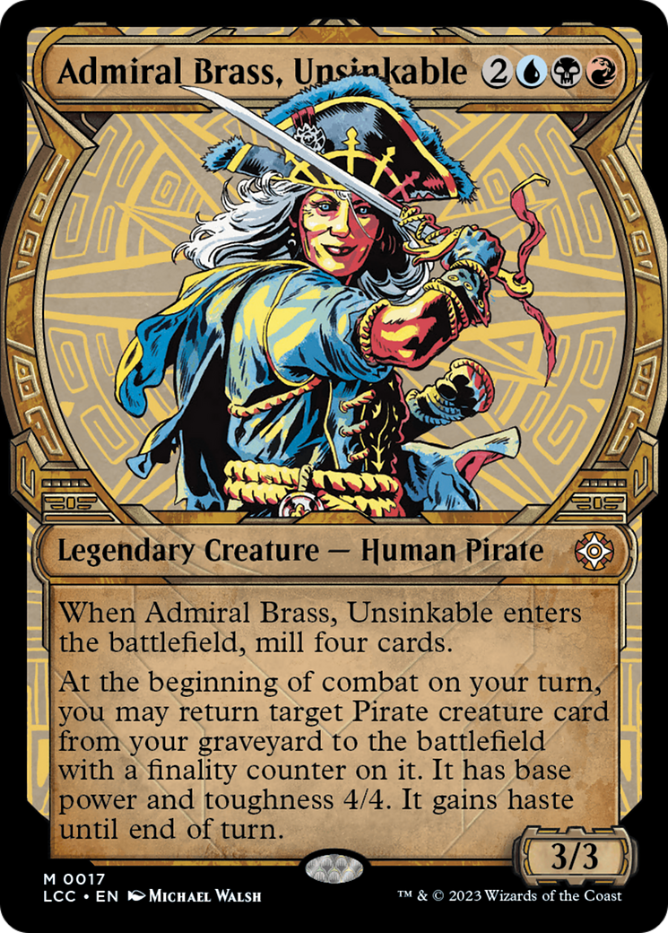 Admiral Brass, Unsinkable (Showcase) (017) Foil - The Lost Caverns of Ixalan Commander