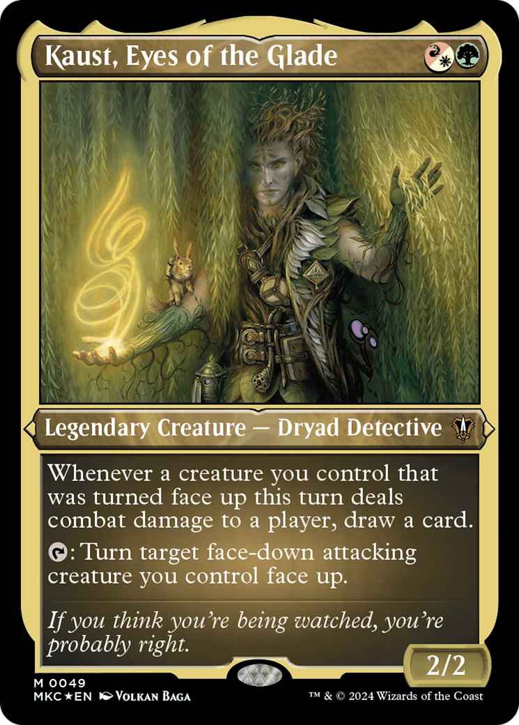 Kaust, Eyes of the Glade (Display Commander) – Thick Stock (049) Foil - Murders at Karlov Manor Commander
