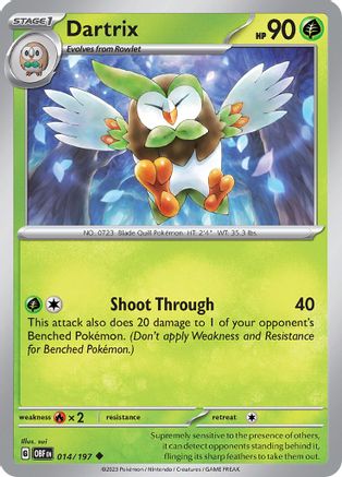 Dartrix (14) Reverse Holofoil - Obsidian Flames