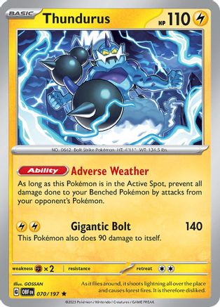 Thundurus (70) Holofoil - Obsidian Flames