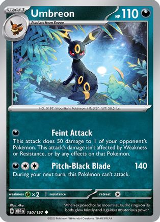 Umbreon (130) Reverse Holofoil - Obsidian Flames