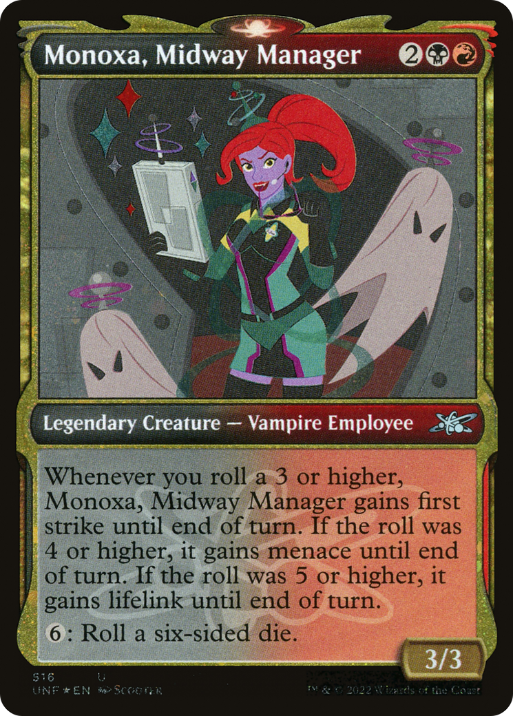 Monoxa, Midway Manager (Showcase) (Galaxy Foil) (Showcase) (516) Foil - Unfinity